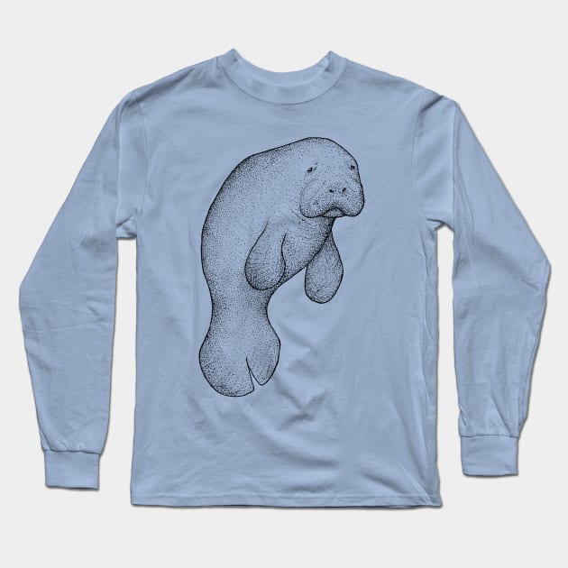 Manatee - marine animals, sea creatures, cute Long Sleeve T-Shirt by Inspirational Koi Fish